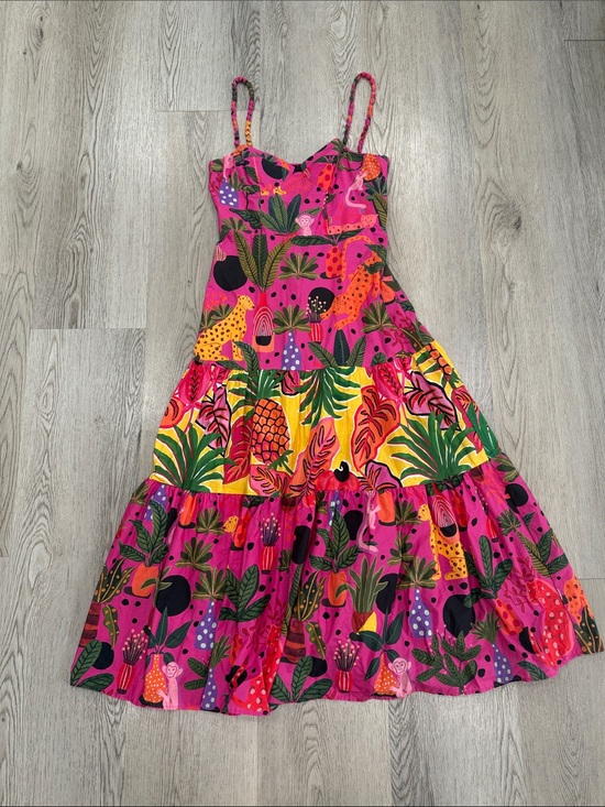 FARM Rio Dresses & Skirts - Farm Rio dress Vibrant Tropical Print Sundress - Pink & Yellow